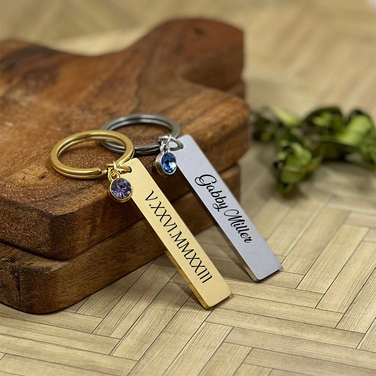 Custom carved keychain Personalized gift for him, best friend Gift for mom - Image 3