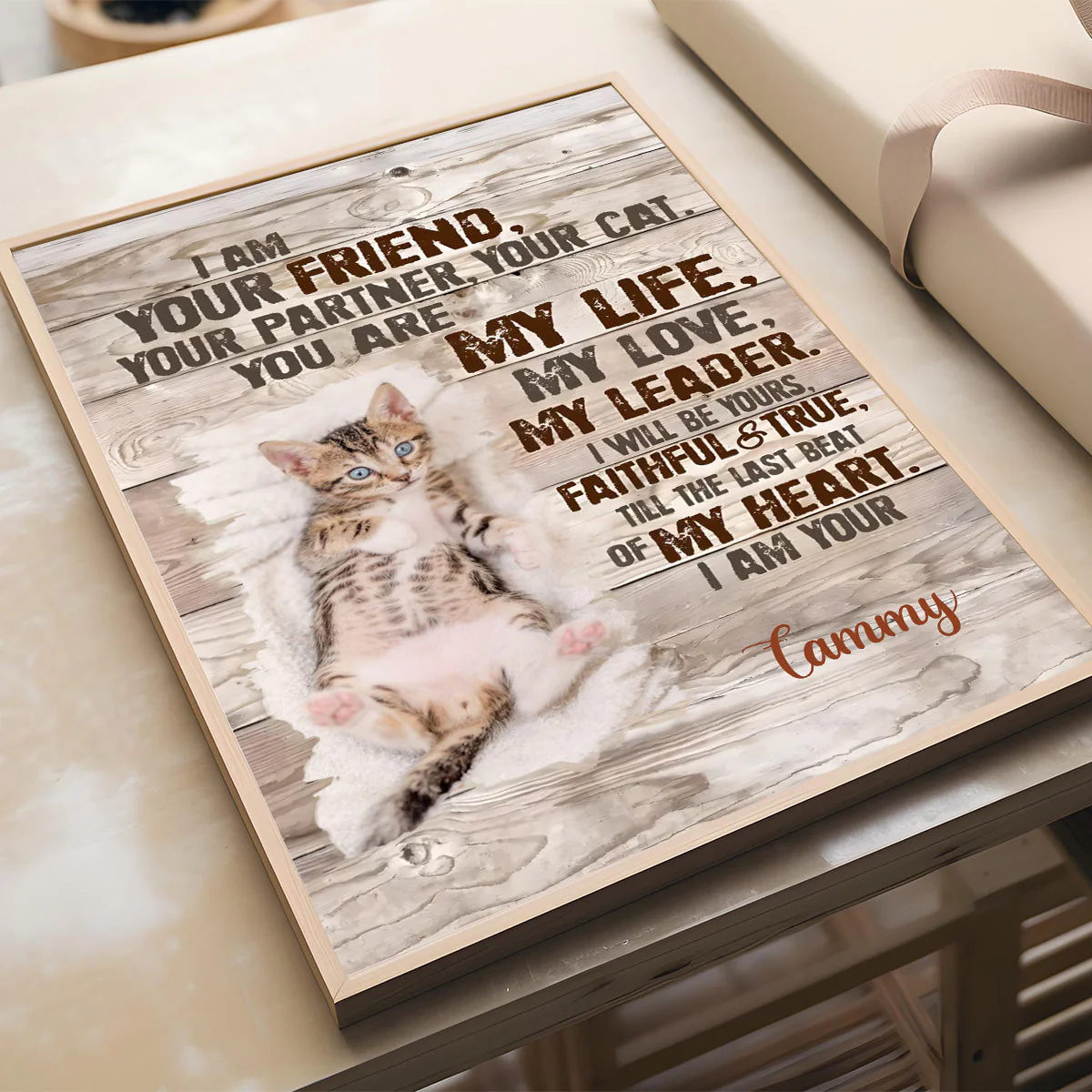 Custom Cat Portrait Poster, I Am Your Cat Personalized Photo Pet Gifts For Pet Owners - Image 2