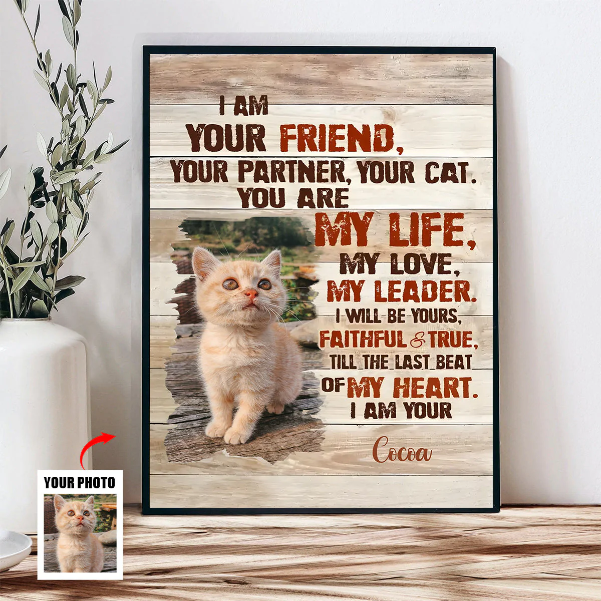 Custom Cat Portrait Poster, I Am Your Cat Personalized Photo Pet Gifts For Pet Owners - Image 3
