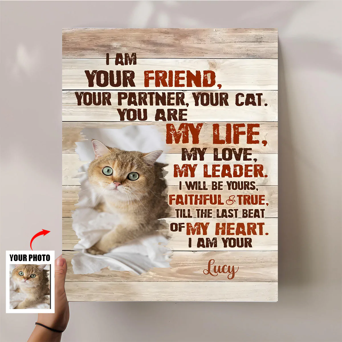 Custom Cat Portrait Poster, I Am Your Cat Personalized Photo Pet Gifts For Pet Owners - Image 4