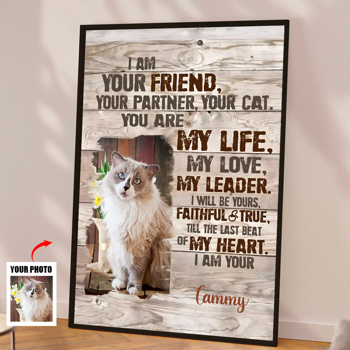 Custom Cat Portrait Poster, I Am Your Cat Personalized Photo Pet Gifts For Pet Owners - Image 5