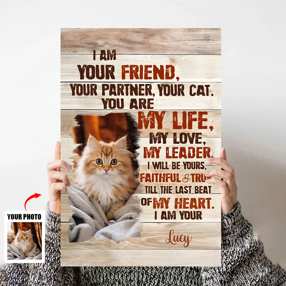 Custom Cat Portrait Poster, I Am Your Cat Personalized Photo Pet Gifts For Pet Owners - Image 6