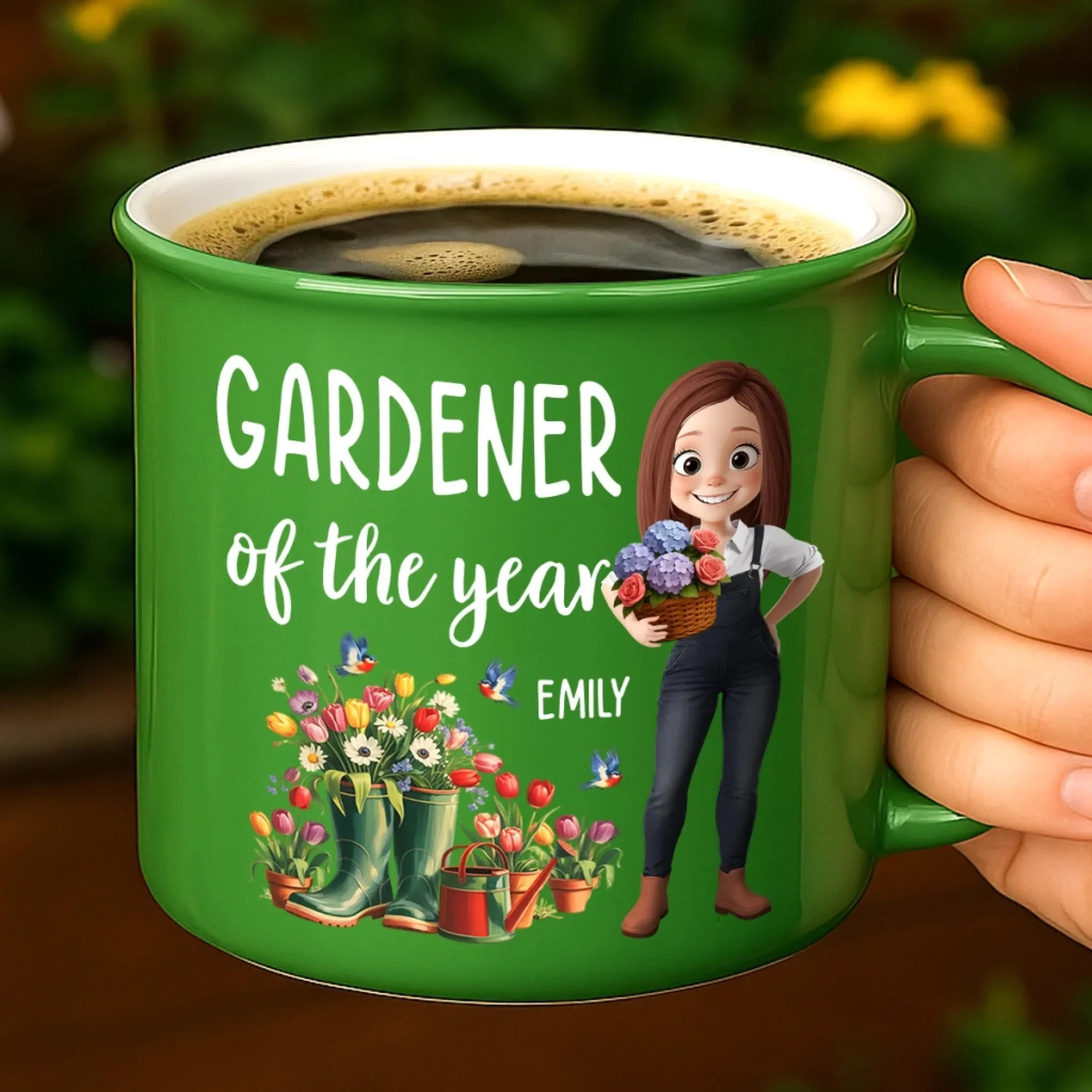Custom Ceramic Campfire Style Coffee Cup - Personalized Garden Gifts For Gardeners - Plant Lady Vibes Only - Image 3