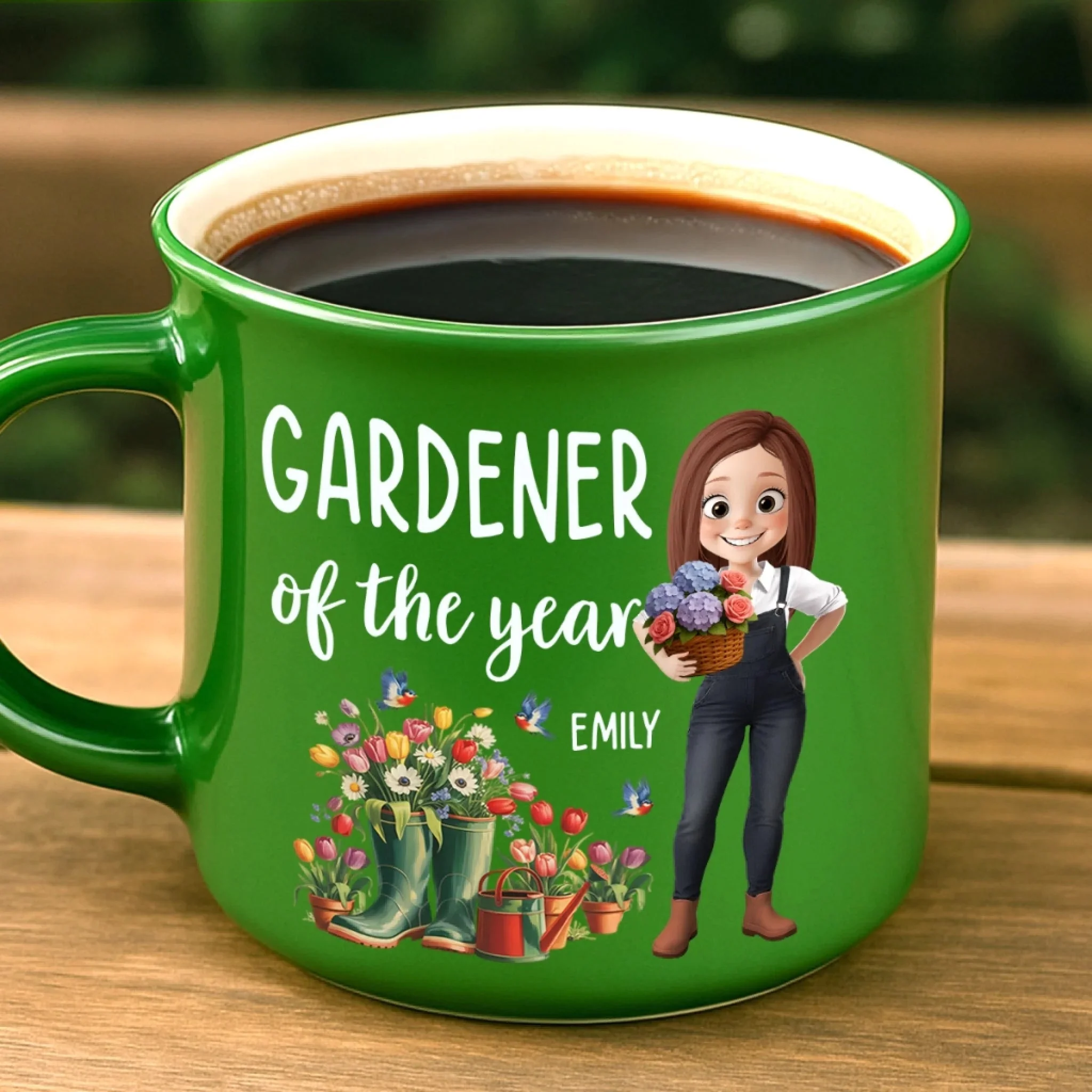Custom Ceramic Campfire Style Coffee Cup - Personalized Garden Gifts For Gardeners - Plant Lady Vibes Only - Image 4