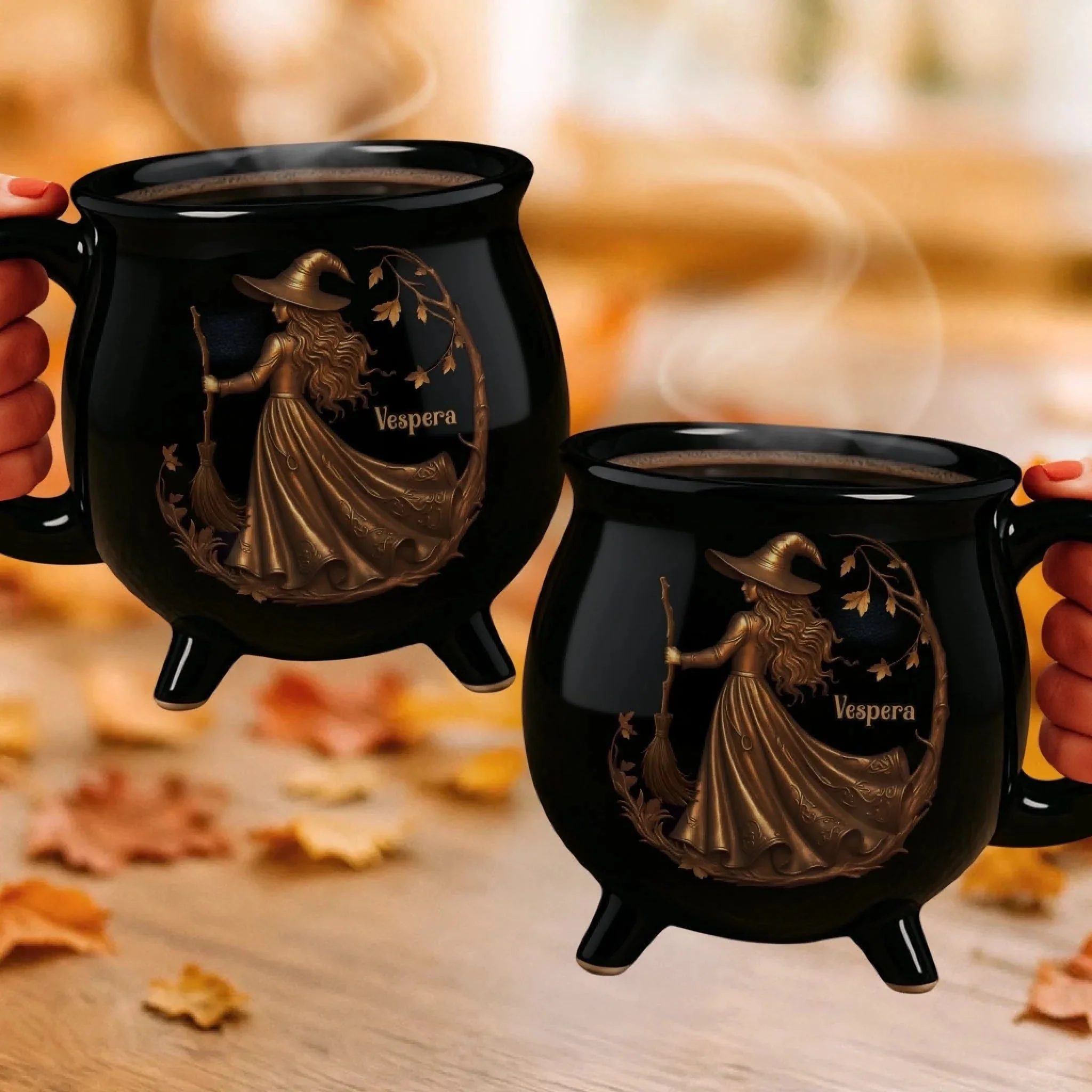 Custom Ceramic Cauldron Coffee Mug - Personalized Halloween Witchy Gifts - Image 2