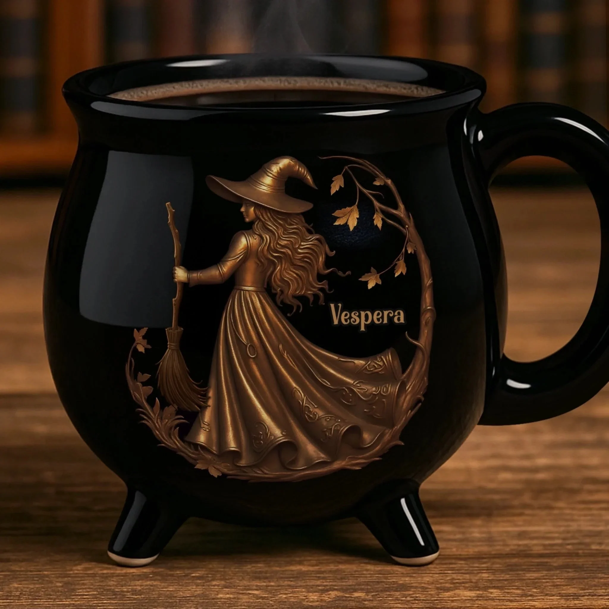 Custom Ceramic Cauldron Coffee Mug - Personalized Halloween Witchy Gifts - Image 3