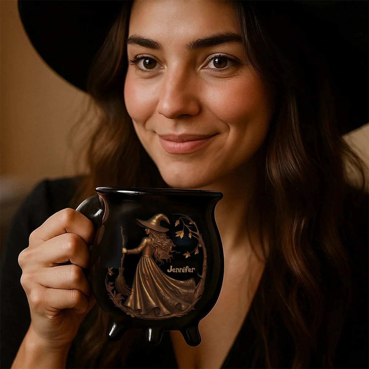 Custom Ceramic Cauldron Coffee Mug - Personalized Halloween Witchy Gifts - Image 5