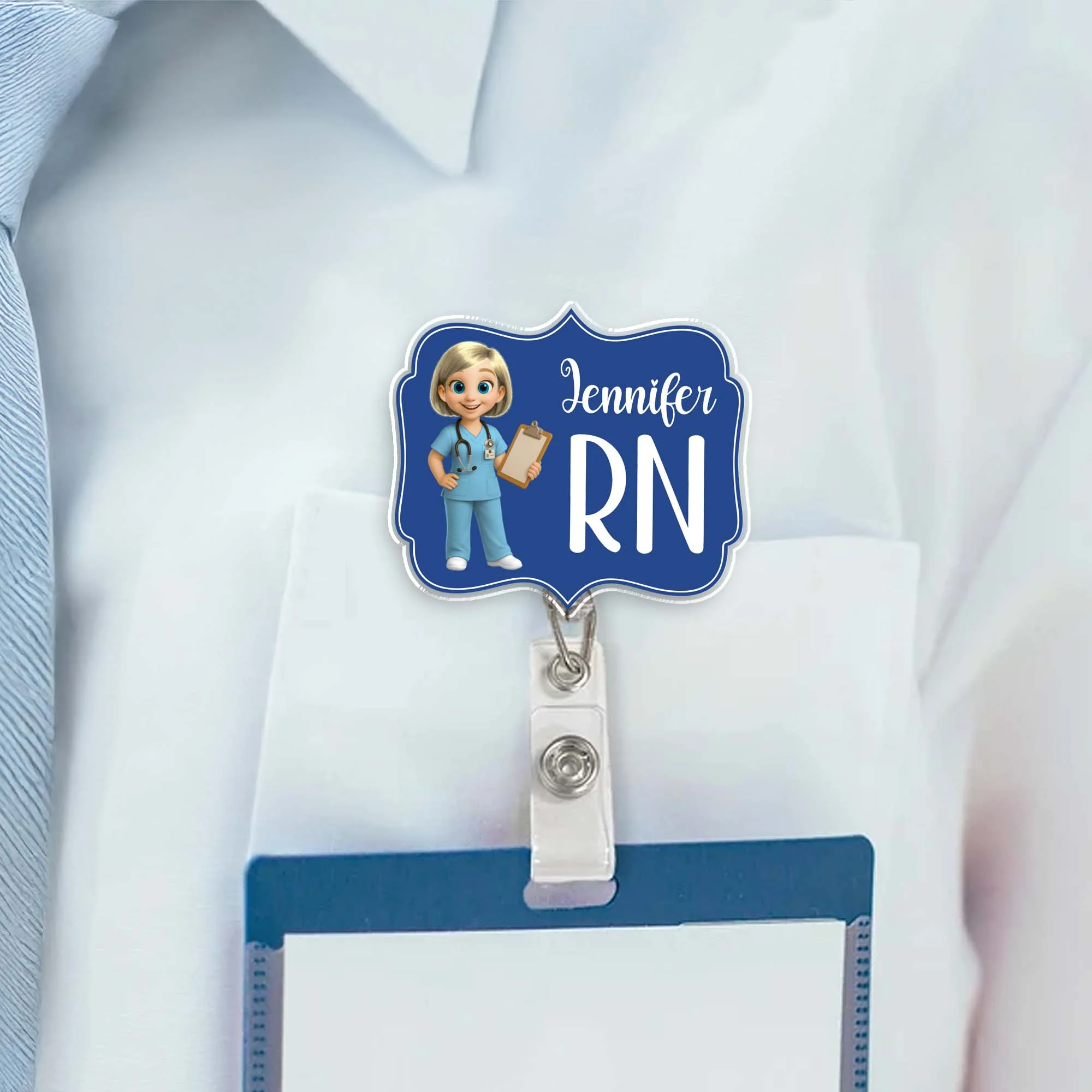 Custom Cheerful Cartoon Nurse Badge Reel,Acrylic Badge Reel,Gift For Nurses and Healthcare Workers - Image 6