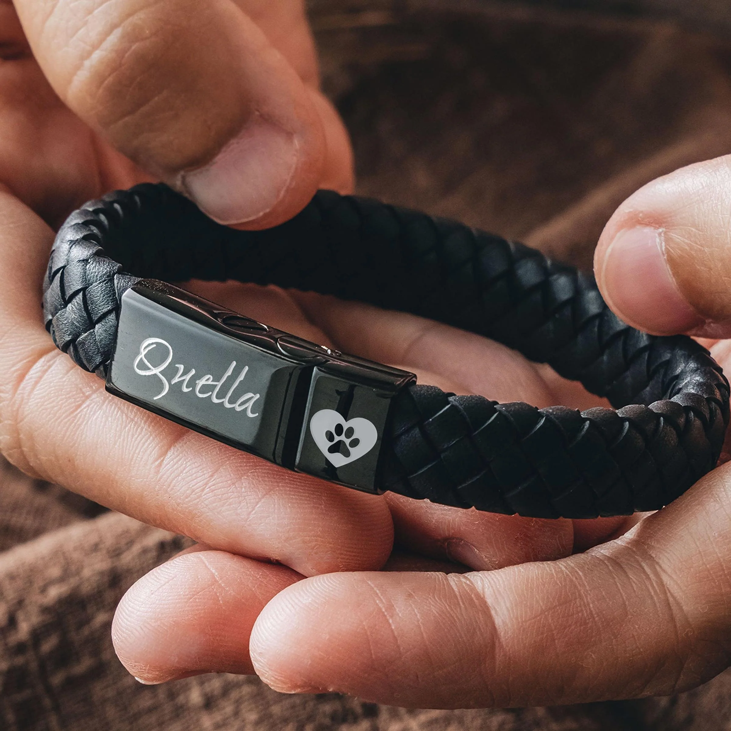 Custom Cremation Bracelet, Personalized Ashes Bracelet Dog Urn Bracelet Leather, Engraved Pet Ashes Bracelet, Pet Memorial Gift - Image 7