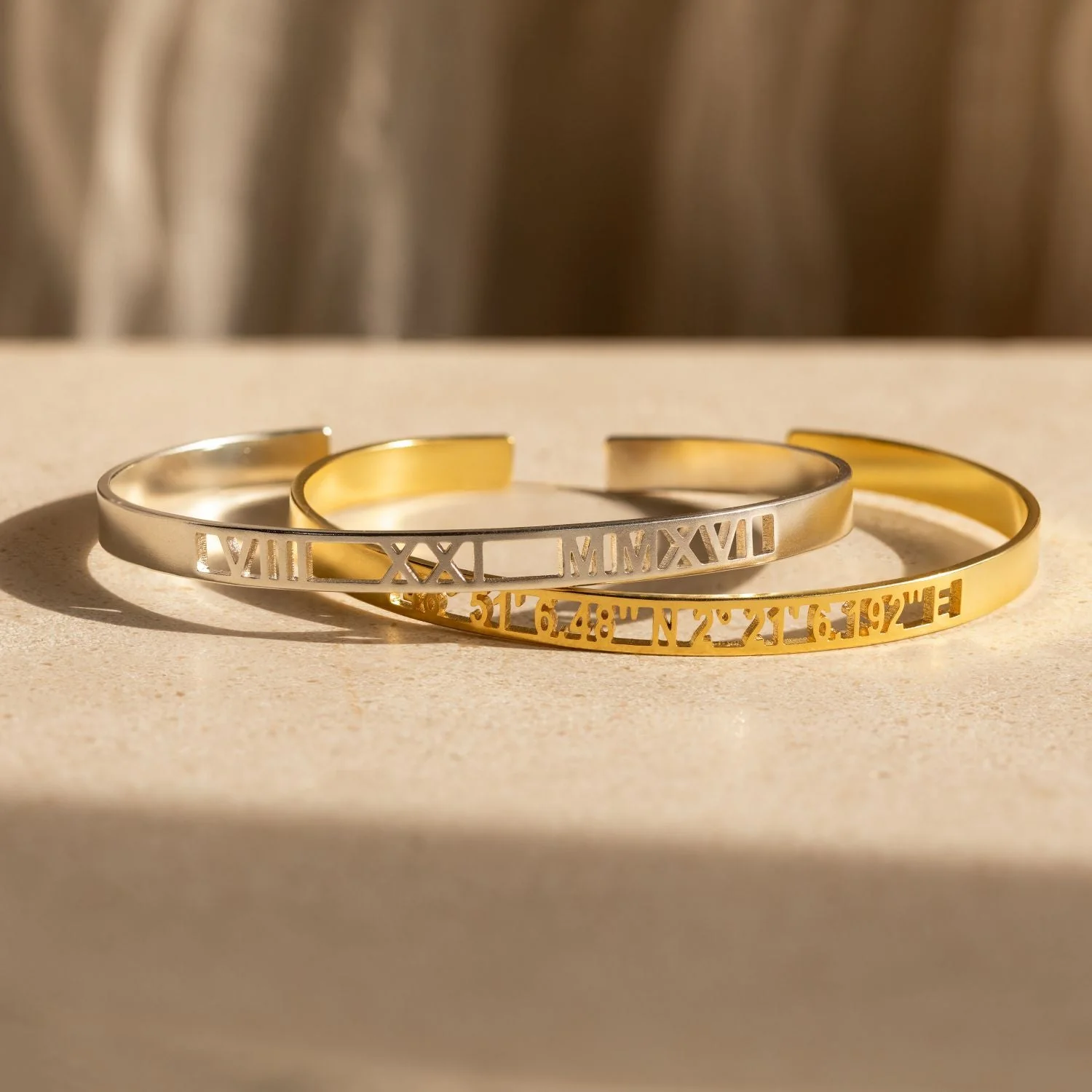 Custom Cuff Bracelet Personalized Bracelet: Coordinates, Dates, Roman Numerals,Anniversary Gift for Her,Him - Image 8