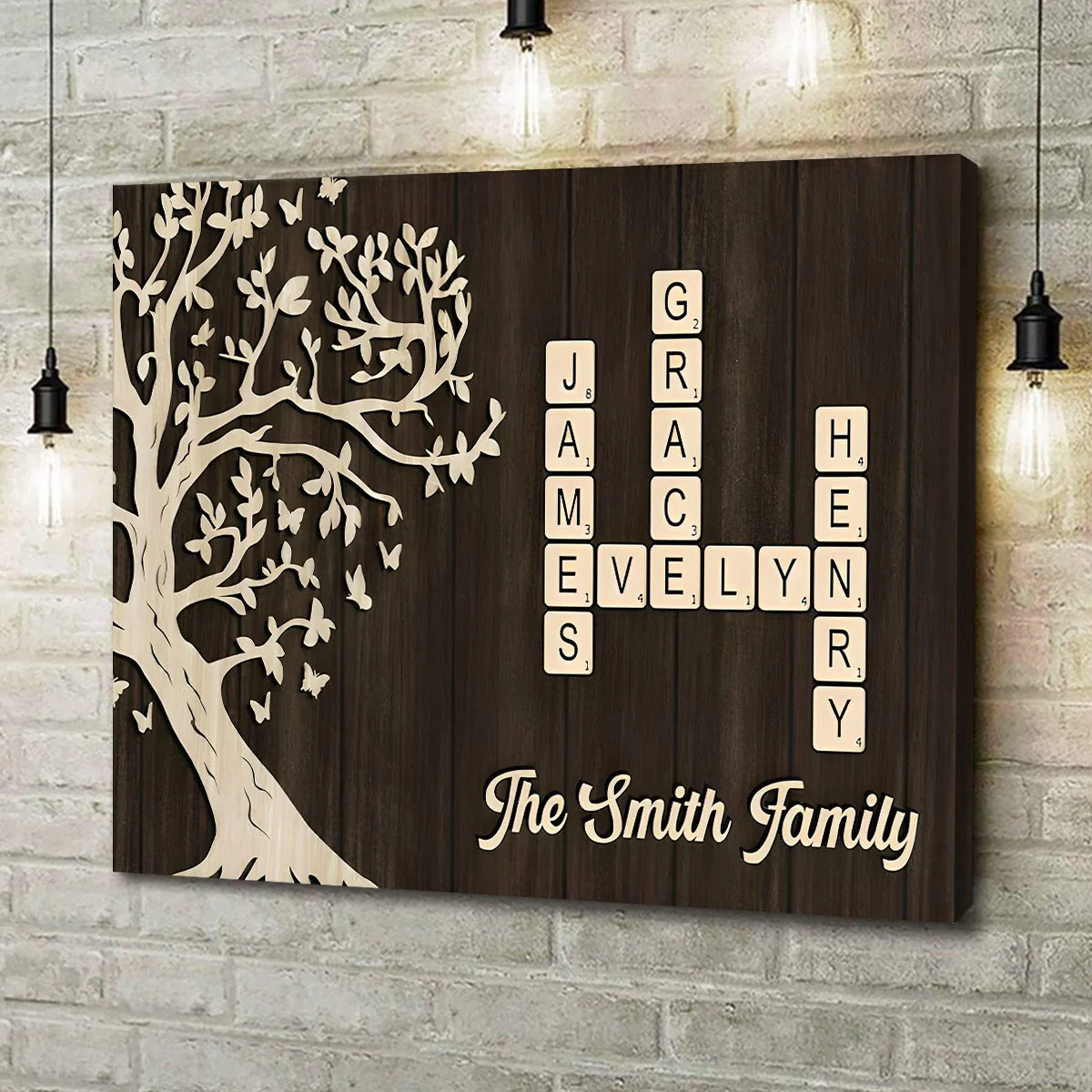Custom Family Crossword Canvas Poster - Personalized Names & Tree - Image 3