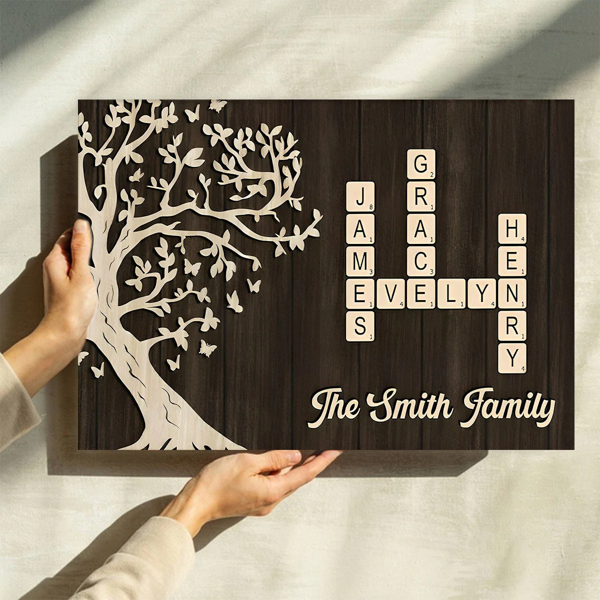 Custom Family Crossword Canvas Poster - Personalized Names & Tree - Image 5