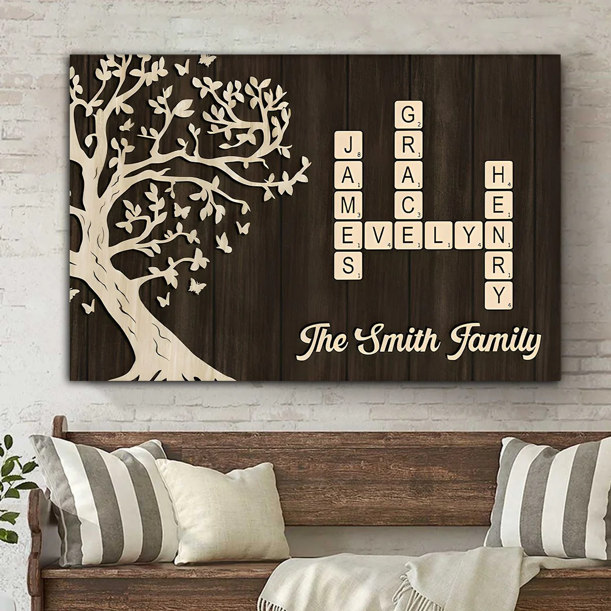 Custom Family Crossword Canvas Poster - Personalized Names & Tree - Image 6