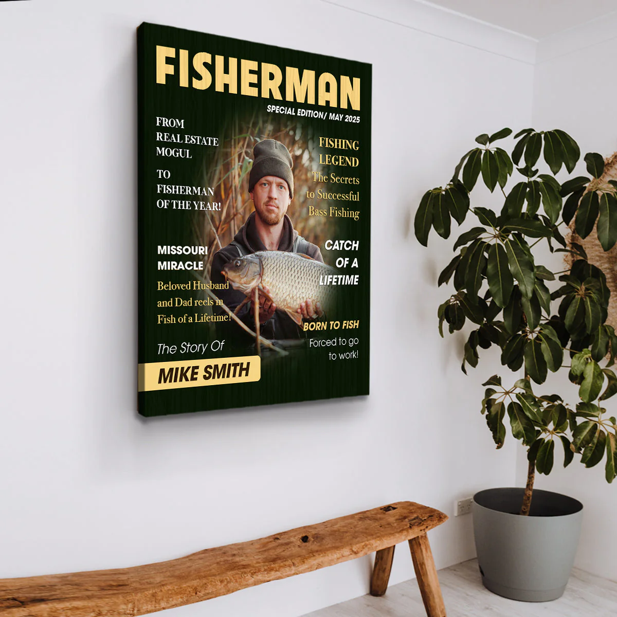 Custom Fishing Magazine Cover Canvas, Personalized Gift For Fishermen, Fishing Gifts For Him, Fishing Dad Gift, Angler Funny Fisherman Gift - Image 5