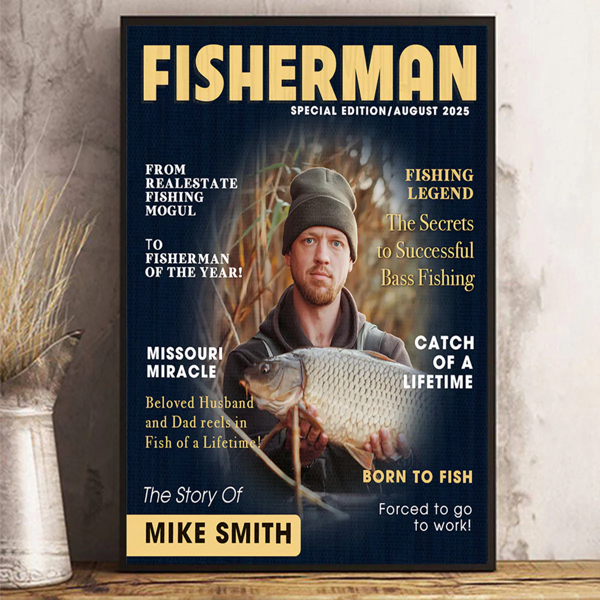 Custom Fishing Magazine Cover Canvas, Personalized Gift For Fishermen, Fishing Gifts For Him, Fishing Dad Gift, Angler Funny Fisherman Gift - Image 6