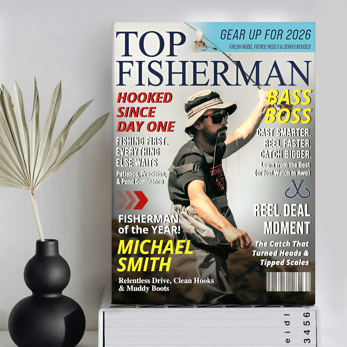 Custom Fishing Magazine Cover, Personalized Fishing Gifts for Men, Fly Fishing Gifts for Him, Fishing Dad Gift, Angler Funny Fisherman Gift - Image 2