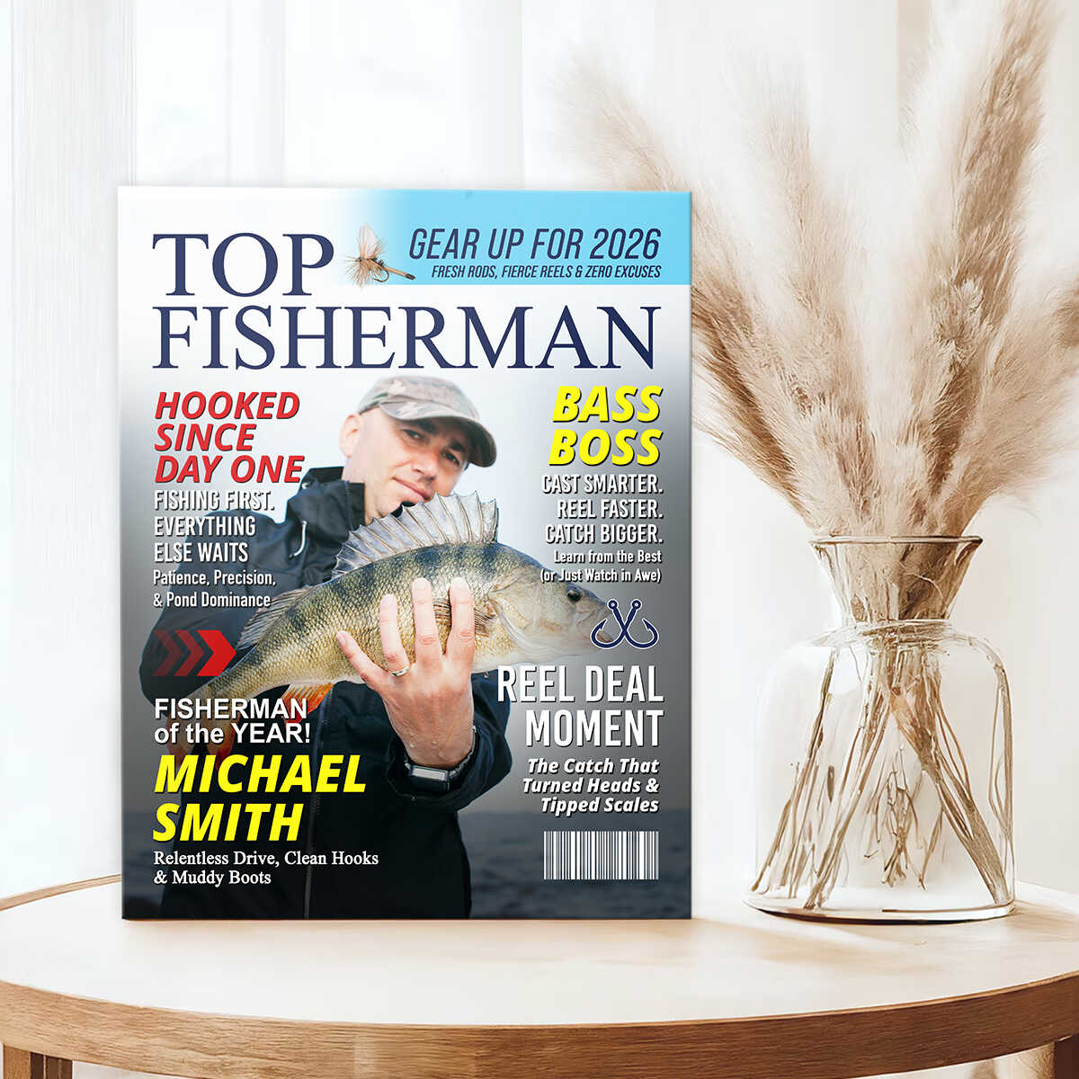 Custom Fishing Magazine Cover, Personalized Fishing Gifts for Men, Fly Fishing Gifts for Him, Fishing Dad Gift, Angler Funny Fisherman Gift - Image 3