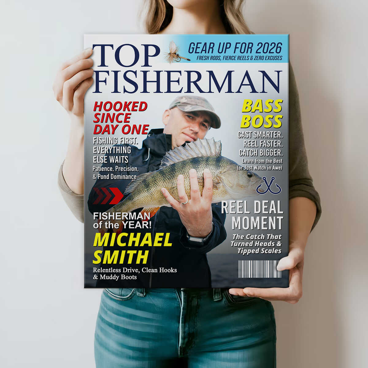 Custom Fishing Magazine Cover, Personalized Fishing Gifts for Men, Fly Fishing Gifts for Him, Fishing Dad Gift, Angler Funny Fisherman Gift - Image 4