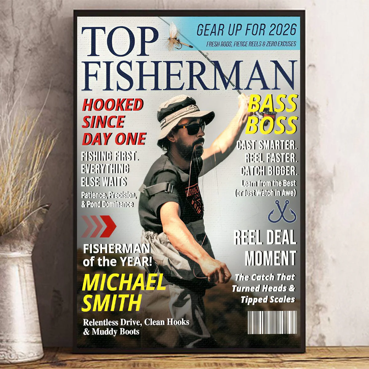 Custom Fishing Magazine Cover, Personalized Fishing Gifts for Men, Fly Fishing Gifts for Him, Fishing Dad Gift, Angler Funny Fisherman Gift - Image 6