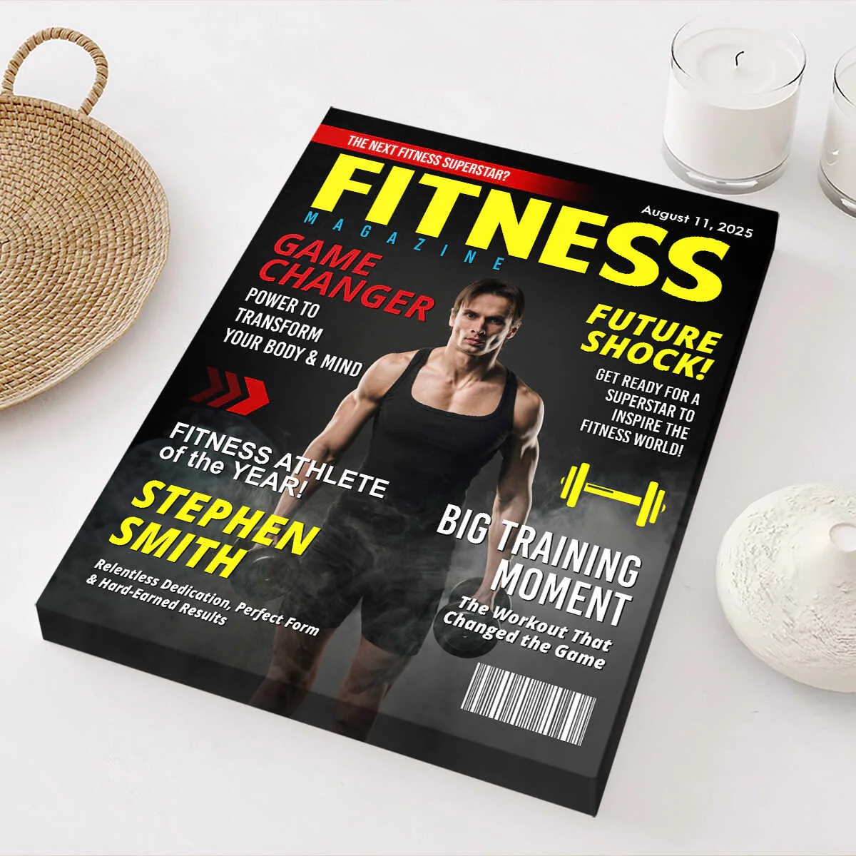 Custom Fitness Magazine Cover Canvas, Custom Gift for Bodybuilder, Fitness Lover Gift, Gift for Gym Enthusiast Athlete - Image 2
