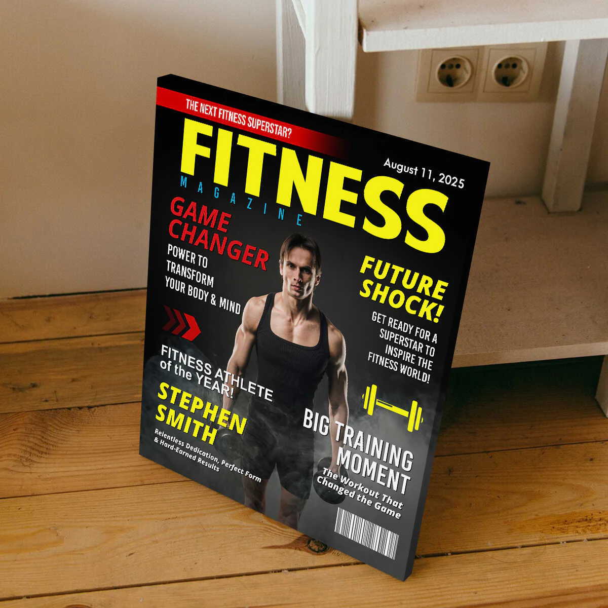 Custom Fitness Magazine Cover Canvas, Custom Gift for Bodybuilder, Fitness Lover Gift, Gift for Gym Enthusiast Athlete - Image 3