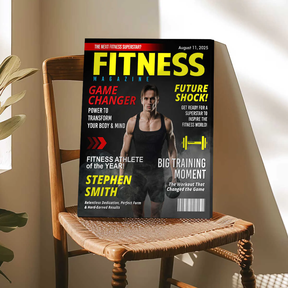 Custom Fitness Magazine Cover Canvas, Custom Gift for Bodybuilder, Fitness Lover Gift, Gift for Gym Enthusiast Athlete - Image 4