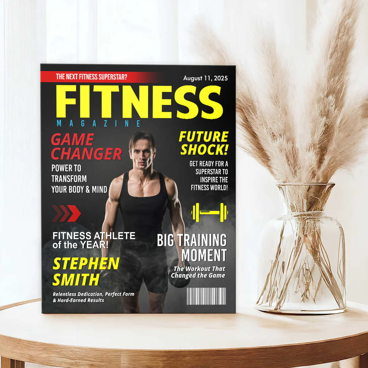 Custom Fitness Magazine Cover Canvas, Custom Gift for Bodybuilder, Fitness Lover Gift, Gift for Gym Enthusiast Athlete - Image 5
