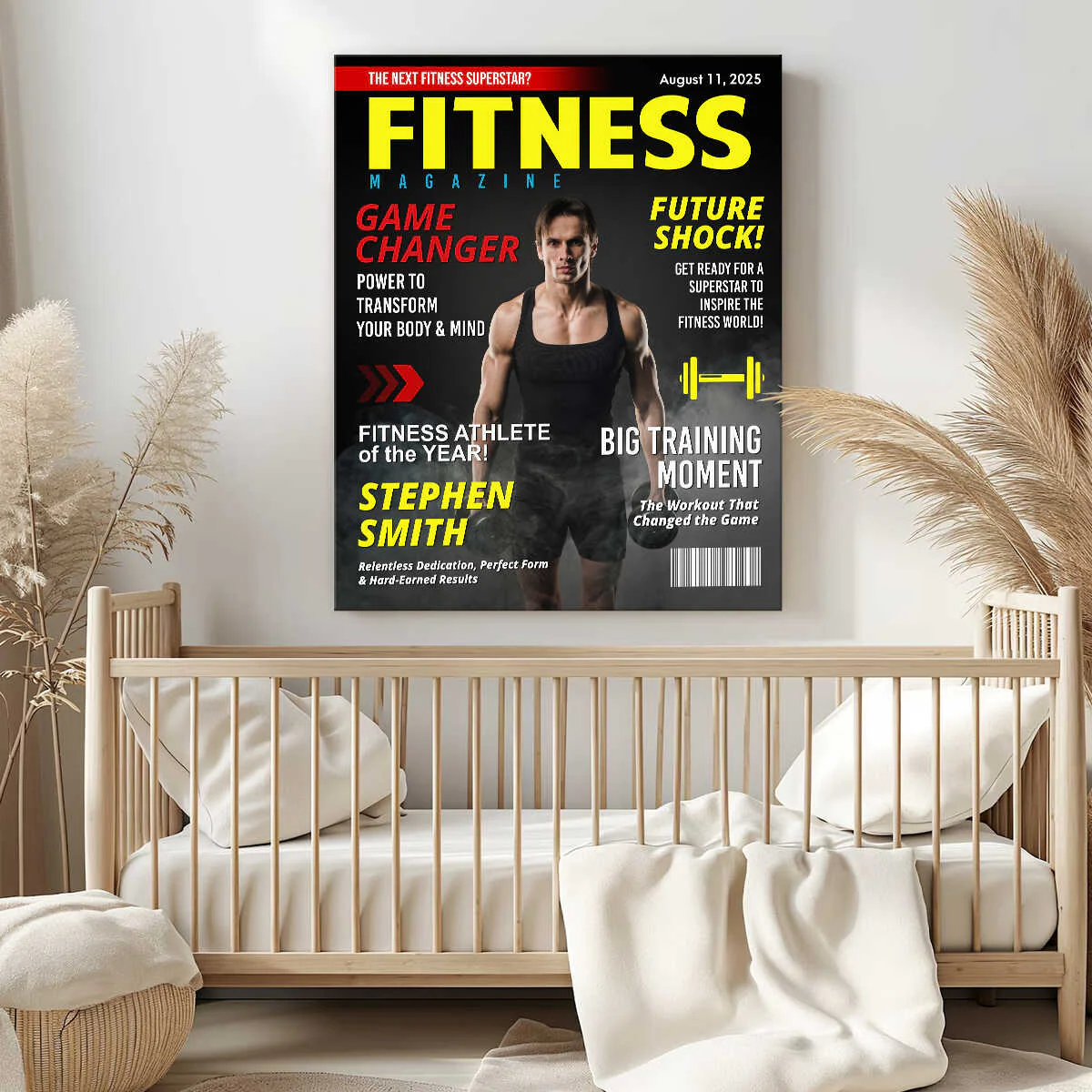 Custom Fitness Magazine Cover Canvas, Custom Gift for Bodybuilder, Fitness Lover Gift, Gift for Gym Enthusiast Athlete - Image 6