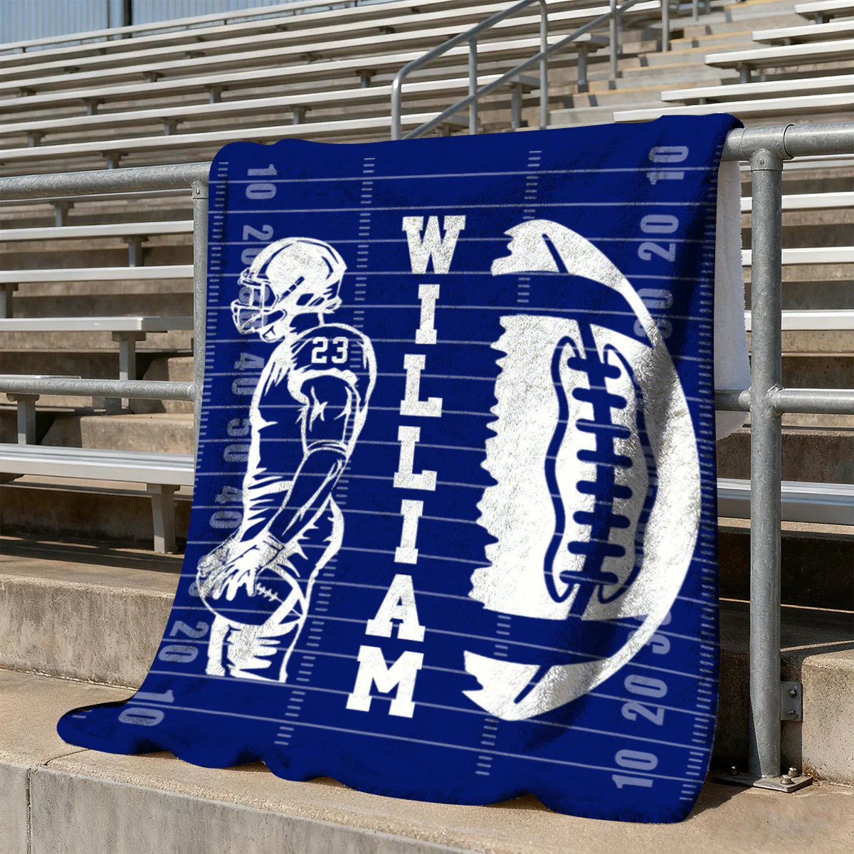 Custom Football Blanket With Name And Number - Image 2
