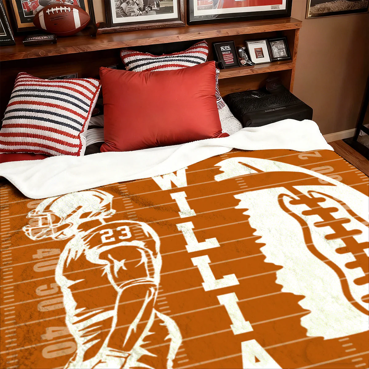 Custom Football Blanket With Name And Number - Image 3