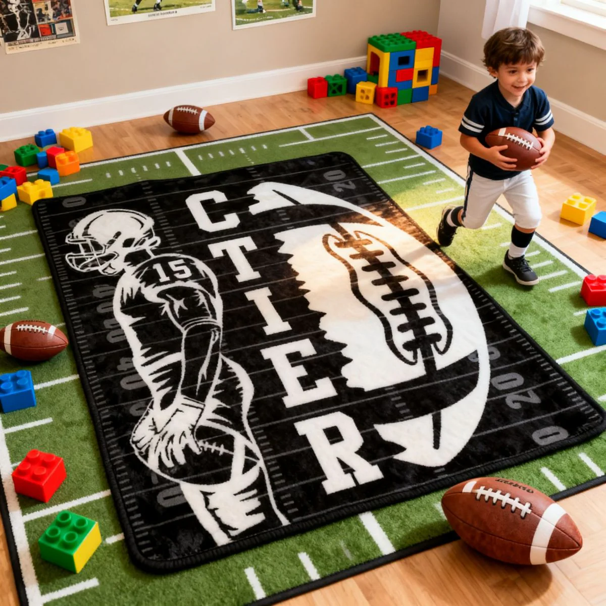 Custom Football Blanket With Name And Number - Image 4