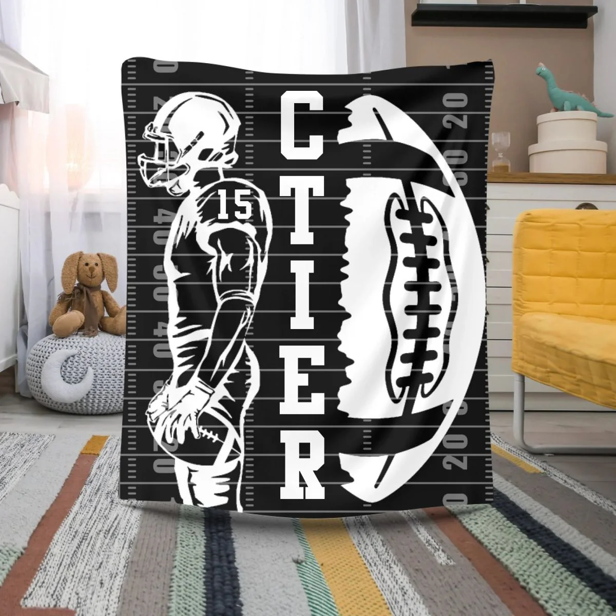 Custom Football Blanket With Name And Number - Image 6