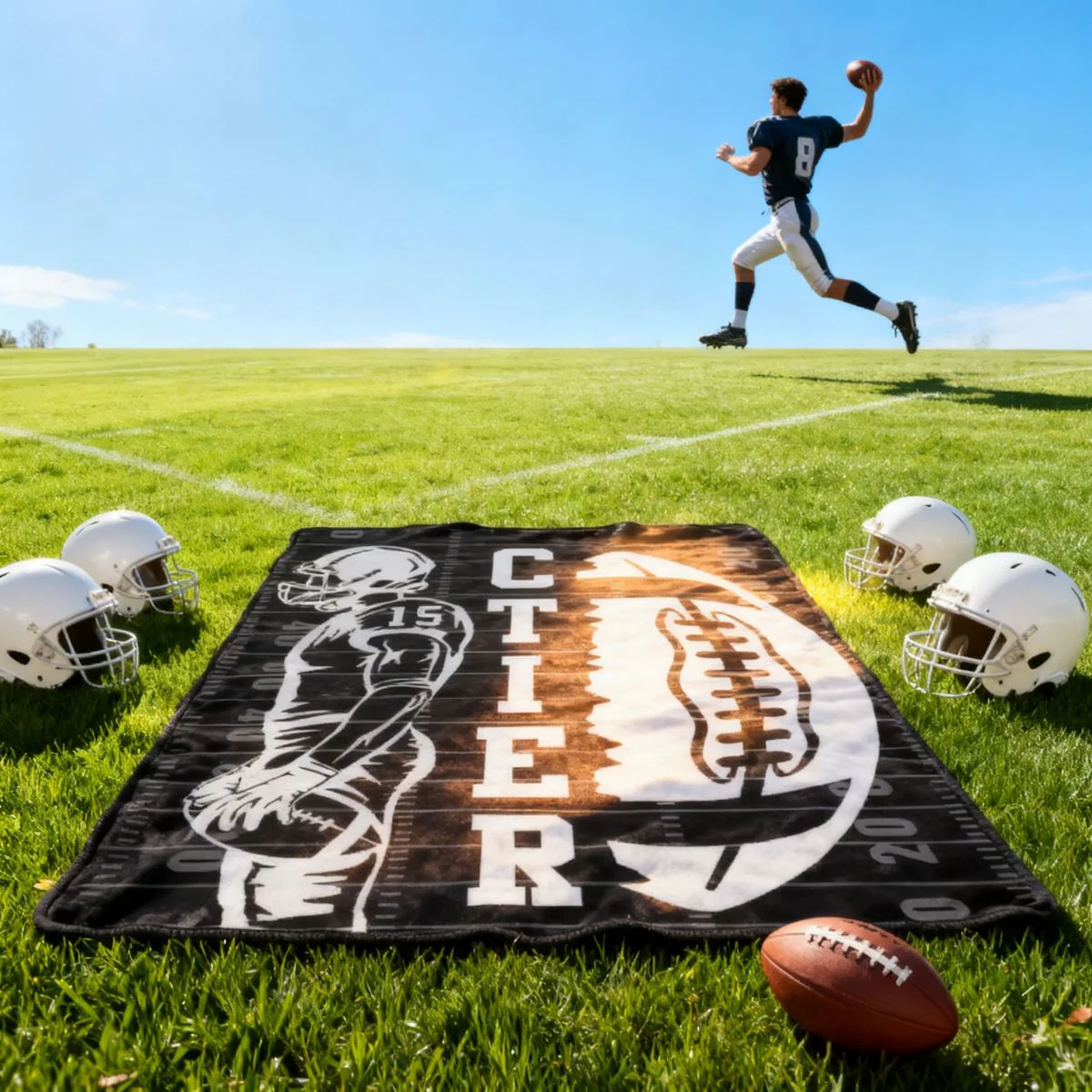 Custom Football Blanket With Name And Number - Image 7