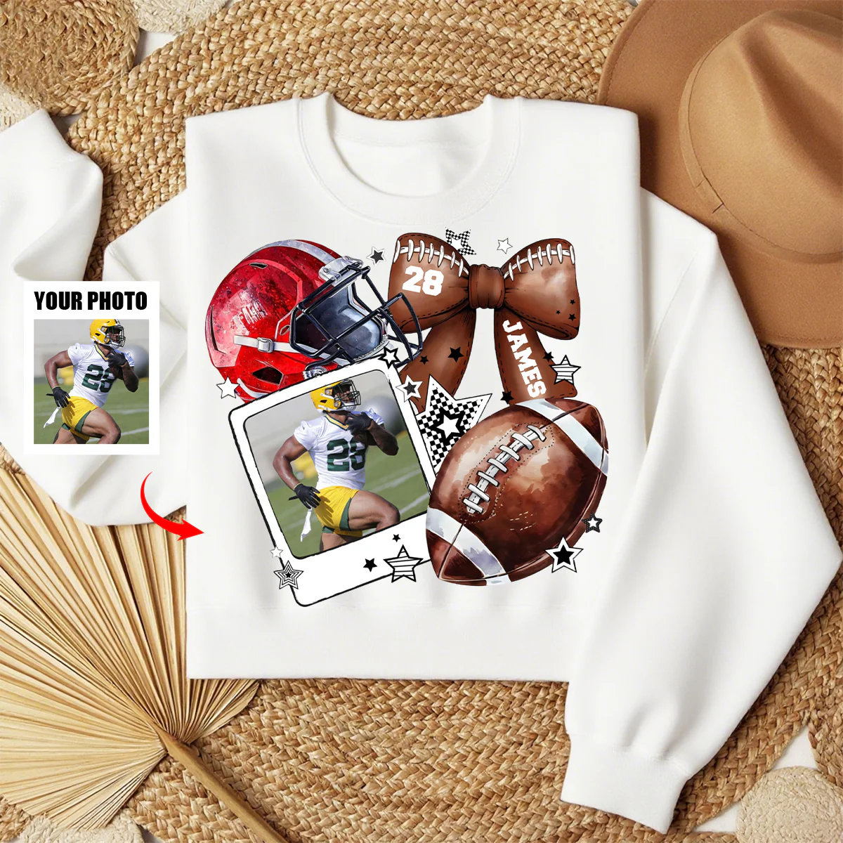 Custom Football Photo Personalized Sweatshirt Gift For Football Mom - Image 5