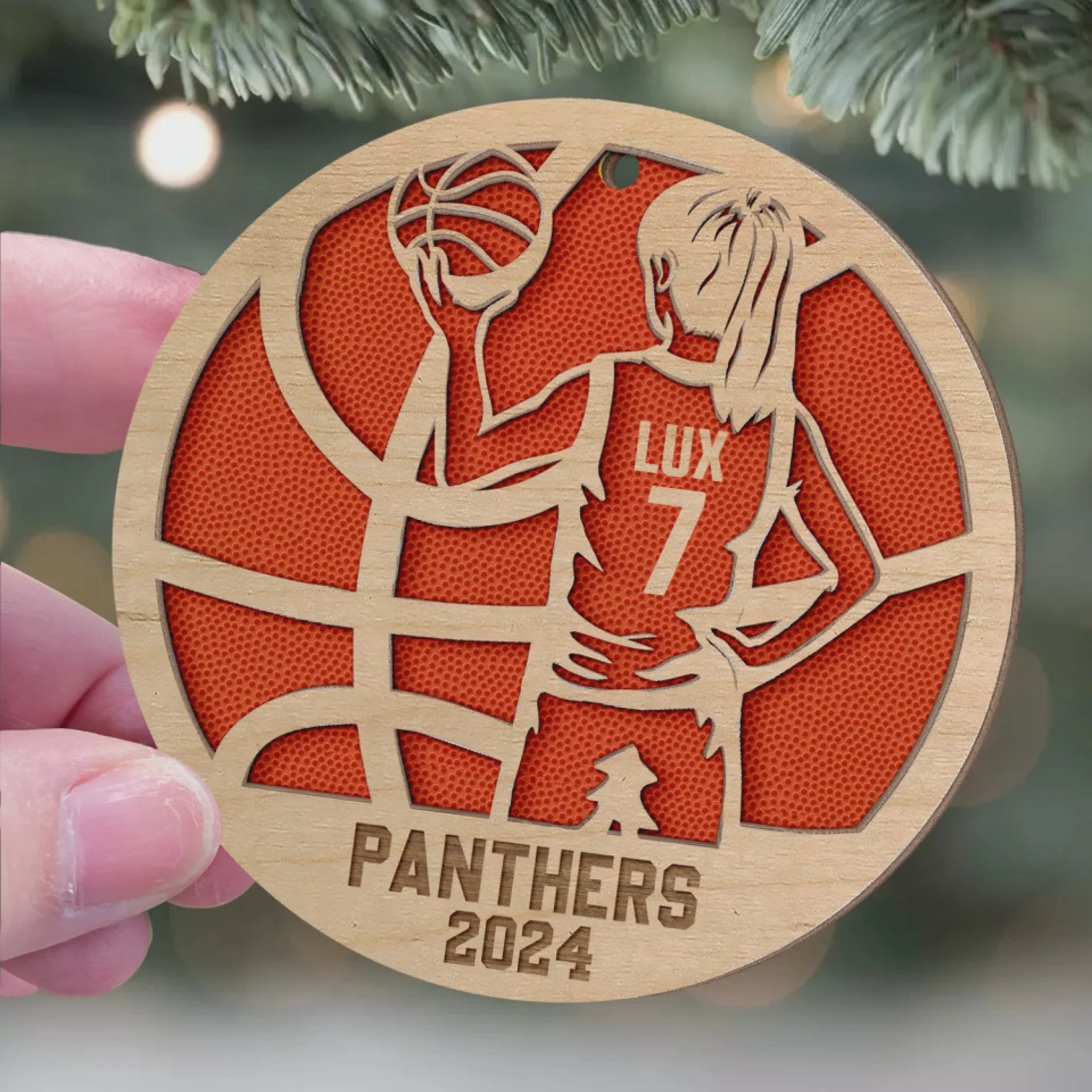 Custom Football Star Player - Personalized 2 Layer Wooden Ornament, Football Fan Gift - Image 2