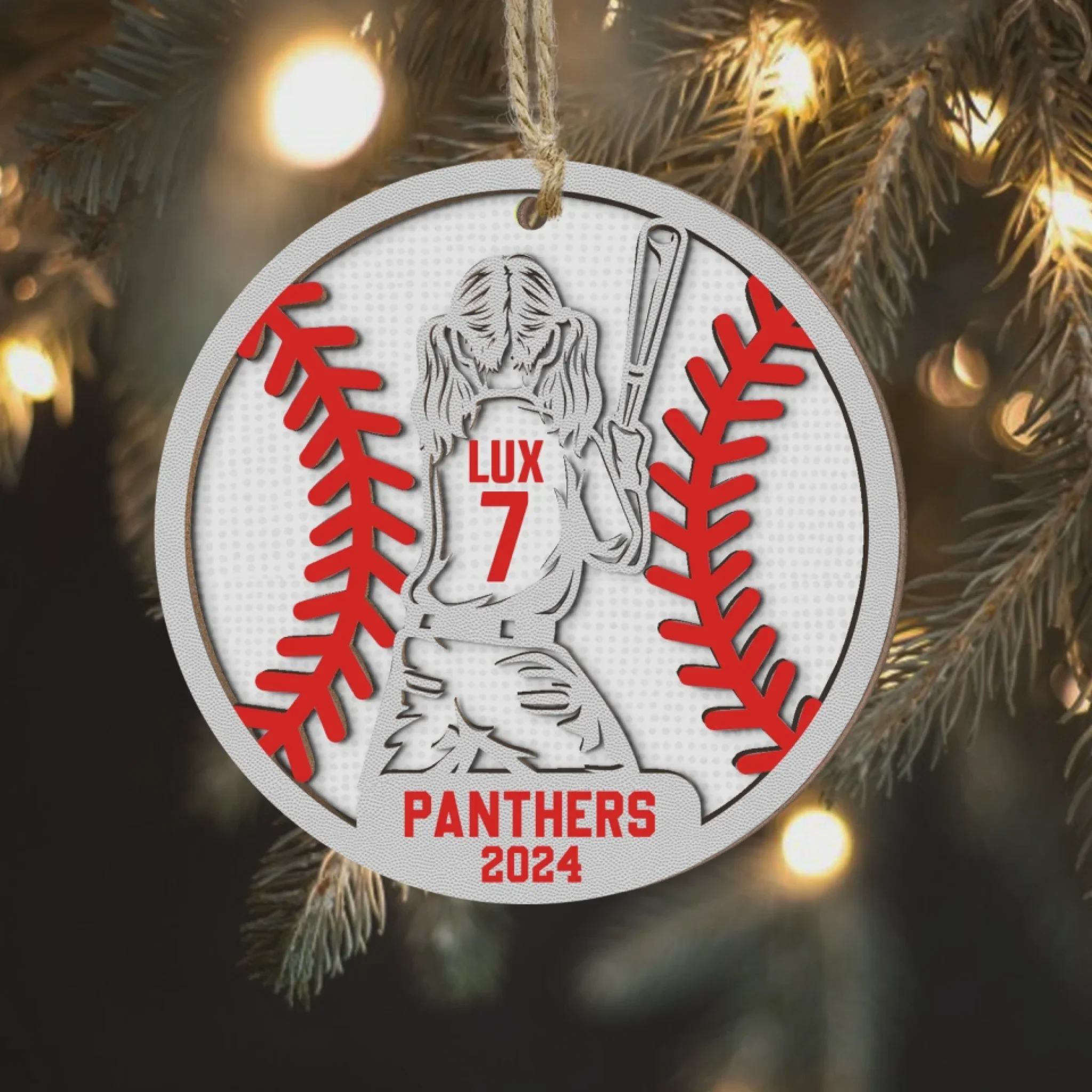 Custom Football Star Player - Personalized 2 Layer Wooden Ornament, Football Fan Gift - Image 8