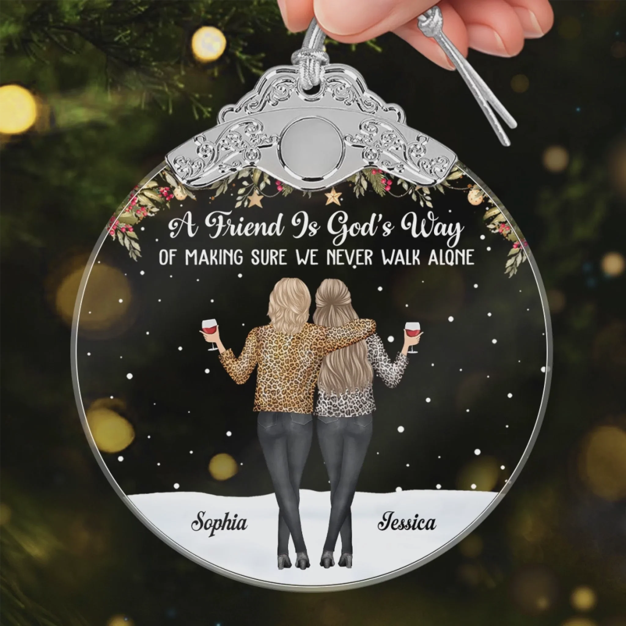 Custom Glass Ornament - Personalized Christmas Best Friend Birthday Gifts For Women, Besties, Sisters, BFF - Friends Make Life More Beautiful - Image 4