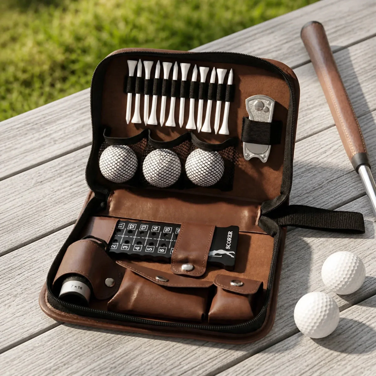 Custom Golf Bag - Personalized Father's Day Birthday Golf Gifts For Dad, Grandpa - Chasing Sunshine And Birdies - Image 2
