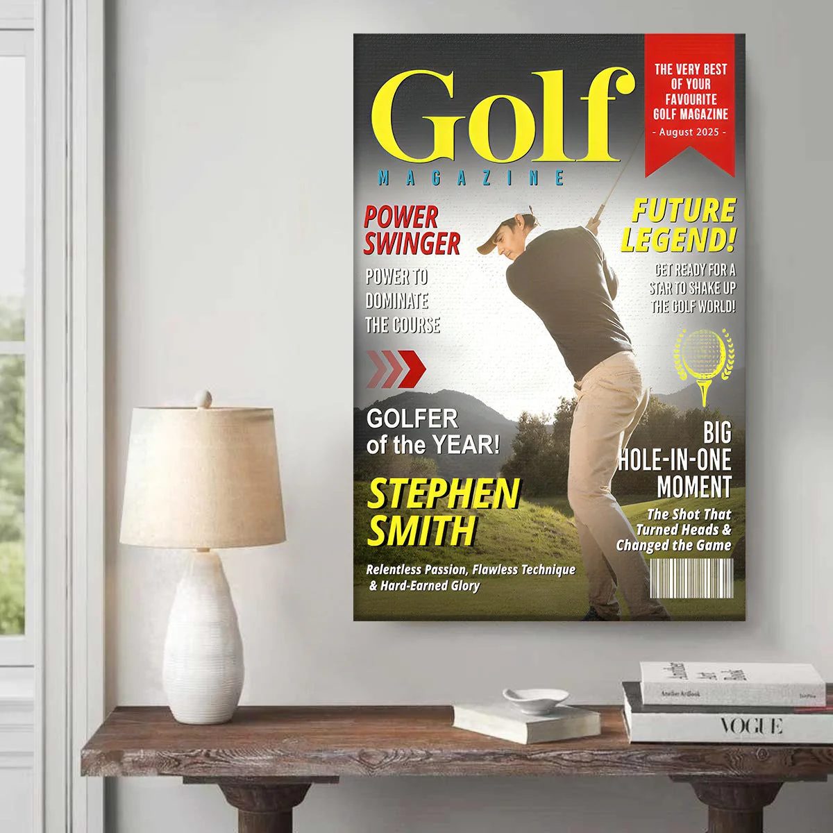 Custom Golf Magazine Cover, Golf Gift, Unique Gift for Golf Lovers, Gifts for Golf Coach, End Of Season Golf Canvas - Image 3