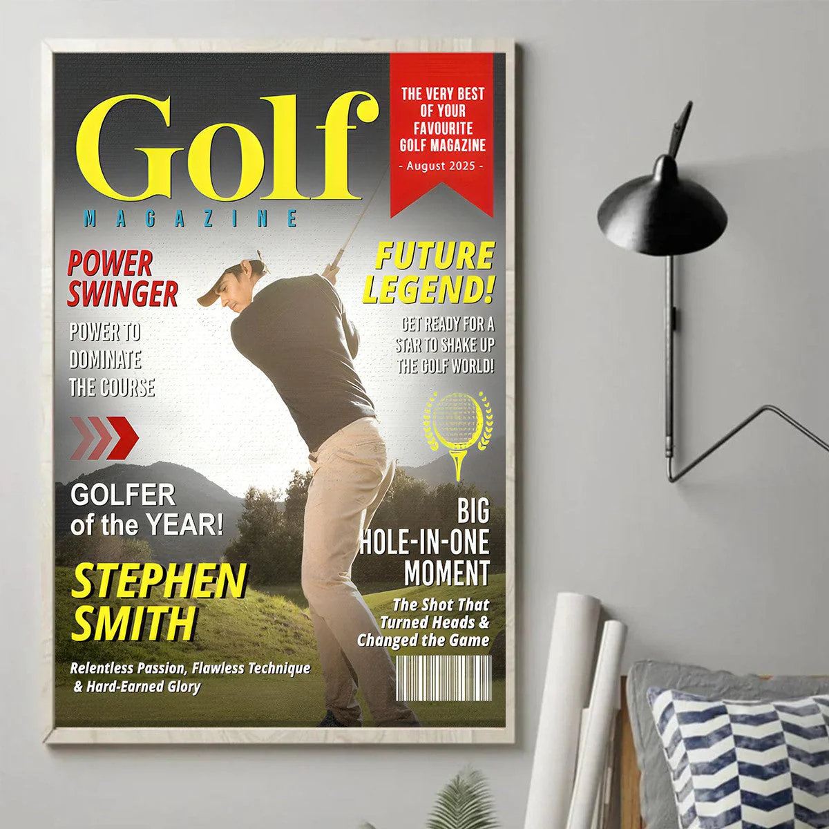 Custom Golf Magazine Cover, Golf Gift, Unique Gift for Golf Lovers, Gifts for Golf Coach, End Of Season Golf Canvas - Image 4