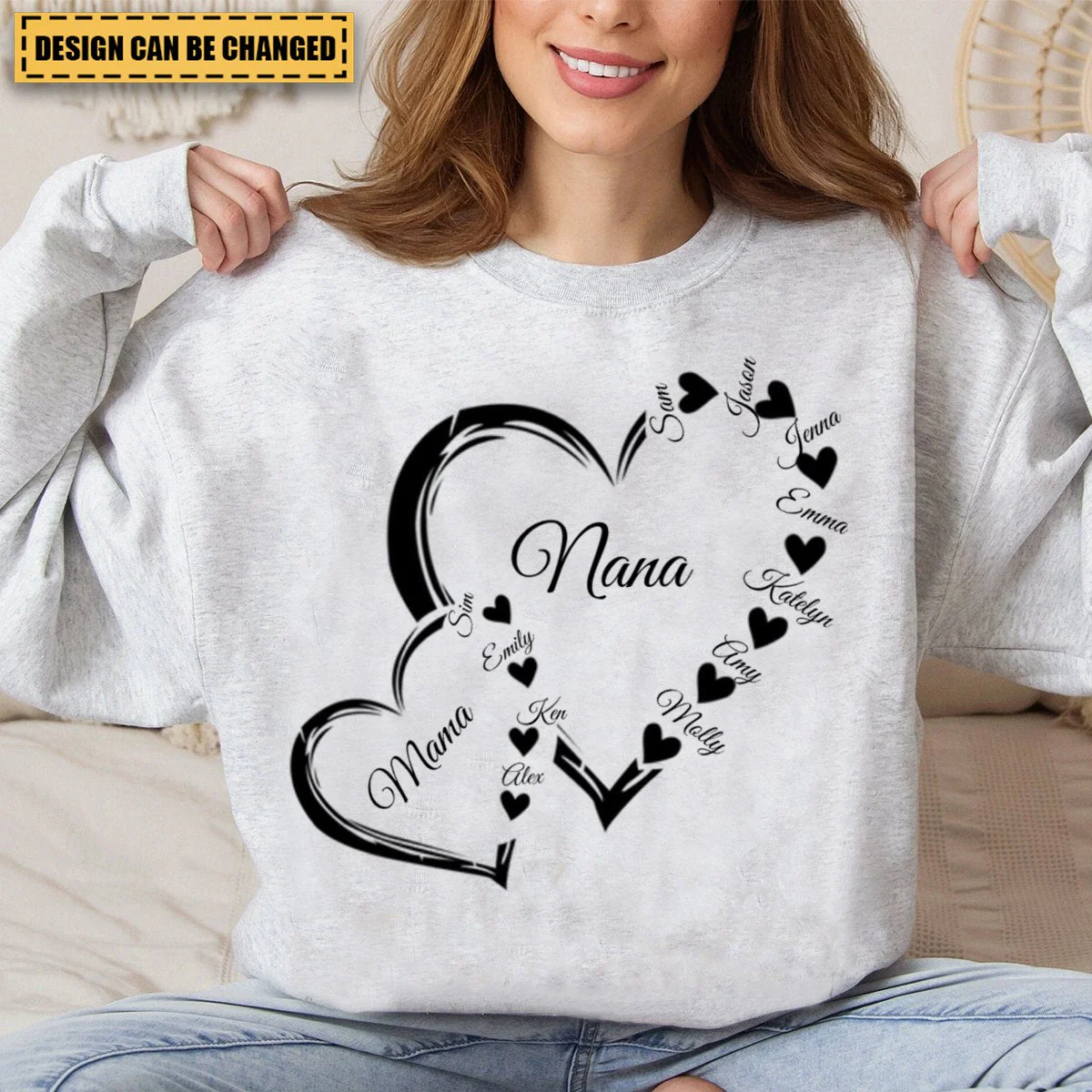Custom Grandma Mom Heart Sweatshirt - Best Gifts For Grandma/Mom - Image 4
