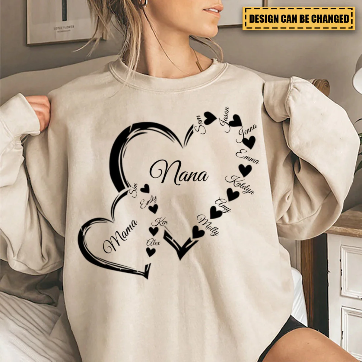 Custom Grandma Mom Heart Sweatshirt - Best Gifts For Grandma/Mom - Image 6