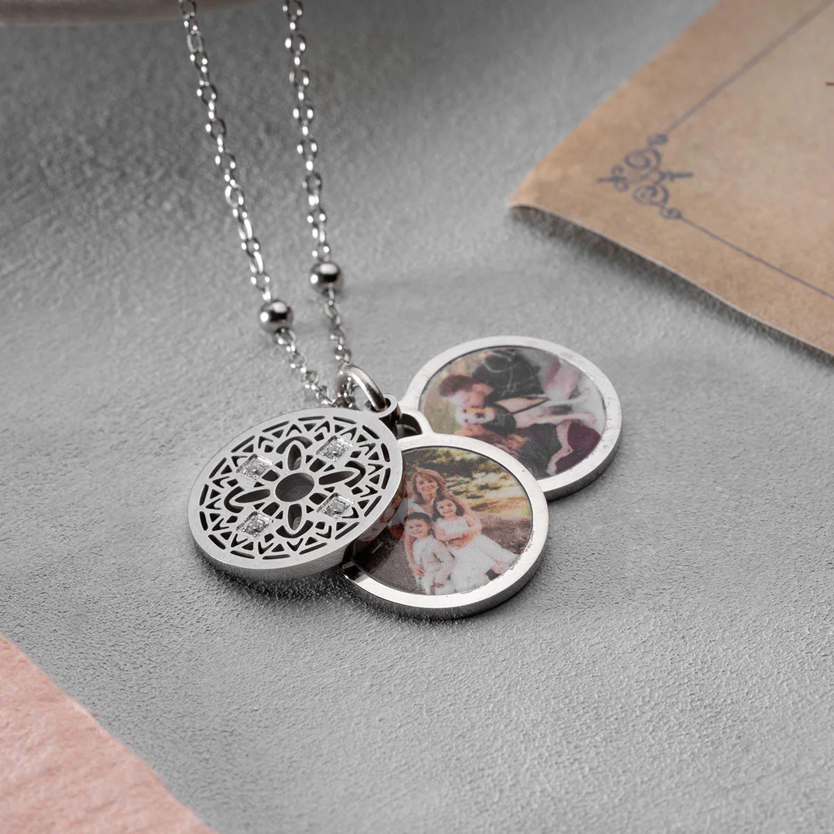 Custom Locket Necklace with Photo, Personalized Photo Pendant, Engravable Memorial Jewelry, Mothers Day Gift for Her - Image 9