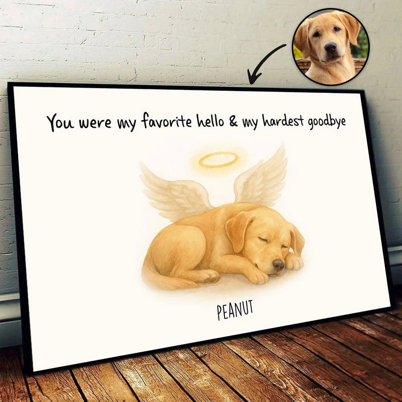 Custom Memorial Pet Angel Wings Drawing, Photo Personalized Poster, Sympathy Gift for Dog Cat Lovers - Image 10