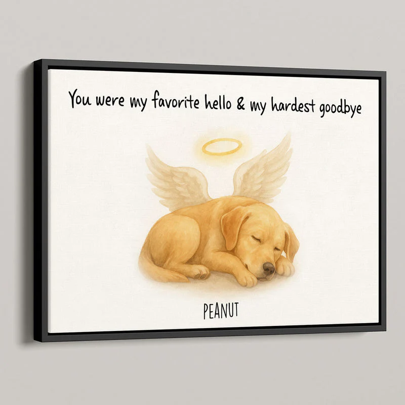 Custom Memorial Pet Angel Wings Drawing, Photo Personalized Poster, Sympathy Gift for Dog Cat Lovers - Image 11