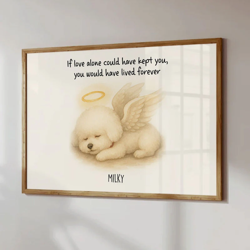 Custom Memorial Pet Angel Wings Drawing, Photo Personalized Poster, Sympathy Gift for Dog Cat Lovers - Image 6