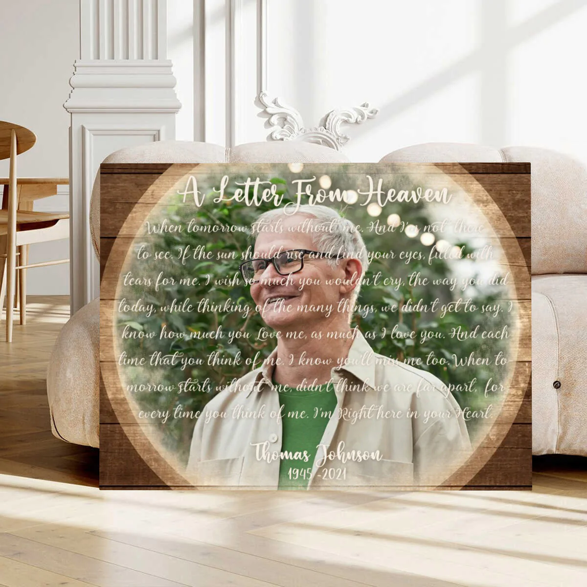 Custom Memorial Poem Canvas Poster– Personalized Photo Memorial Gifts - Image 2