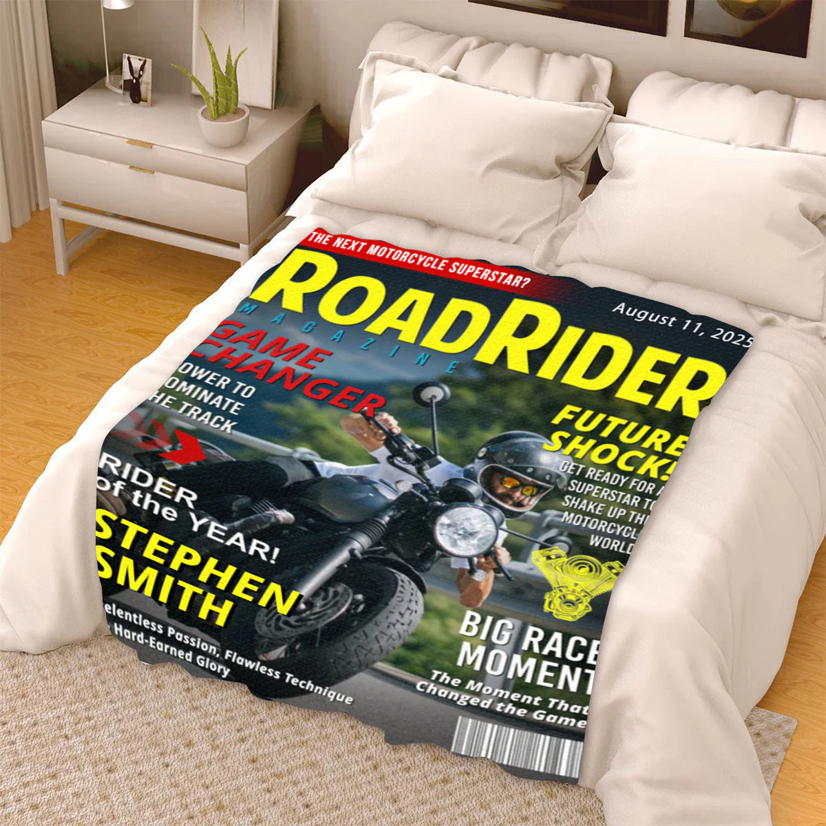 Custom Motorcycle Magazine Cover Blanket, Motorcycle Gifts, Gift for Motorcycle Loved - Image 5
