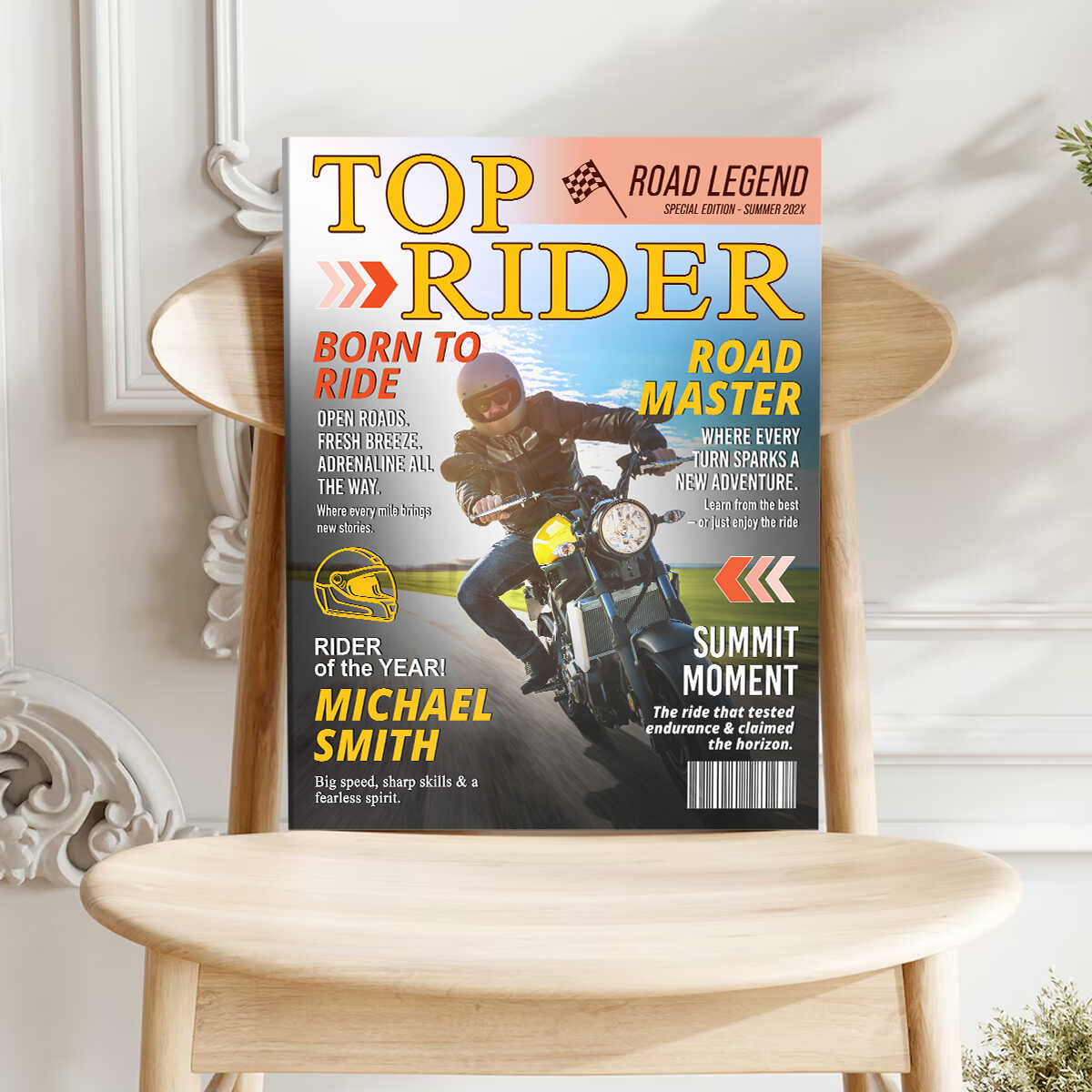 Custom Motorcyclist Magazine Cover Personalized Canvas/Poster Motorcycle Rider Gift - Image 4