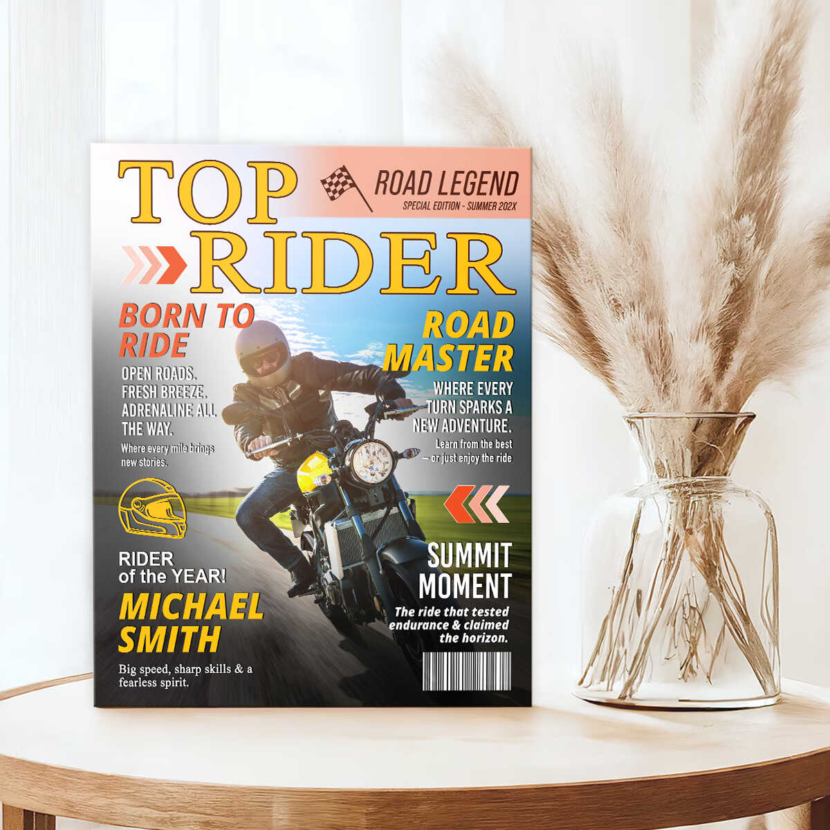 Custom Motorcyclist Magazine Cover Personalized Canvas/Poster Motorcycle Rider Gift - Image 5